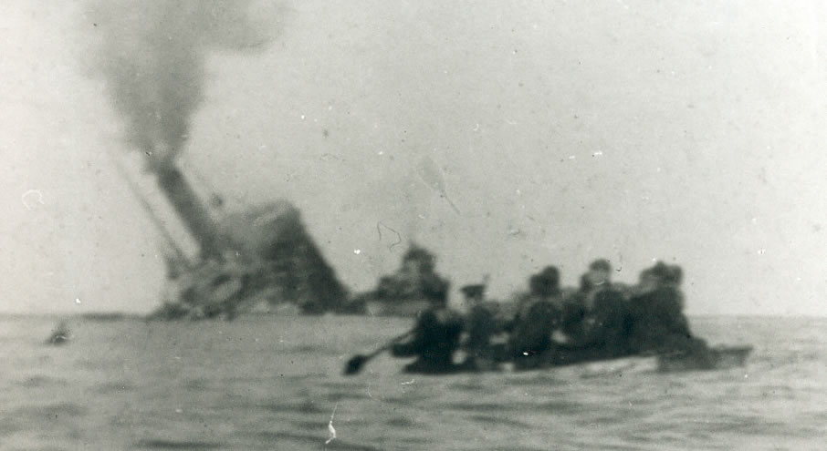 Aragon sinking. Reproduced with permission of the Imperial War Museum