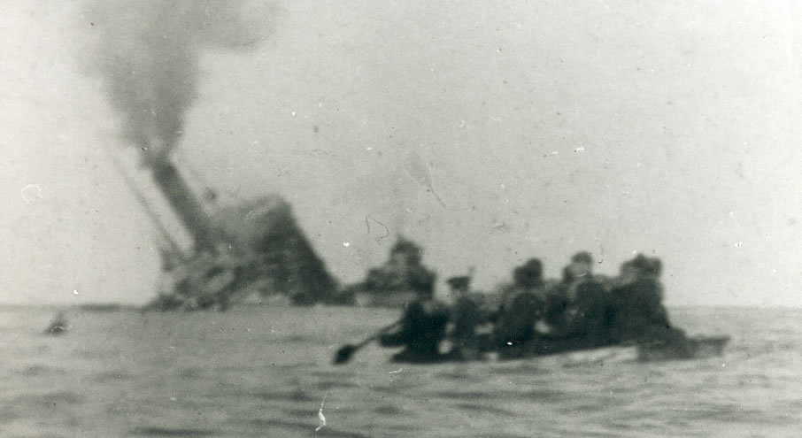 Aragon sinking. Reproduced with permission of the Imperial War Museum